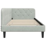 vidaXL Cadre de lit d'angle Gris clair 100 x 200 cm Velours