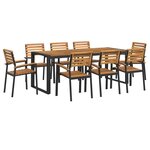 vidaXL Ensemble à manger de jardin 9 Pièces bois d'acacia solide et métal