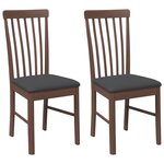 vidaXL Chaises à manger coussins 2 Pièces marron bois massif caoutchouc