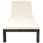vidaXL Chaise longue avec coussin Résine tressée Noir