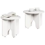 vidaXL Table basse 2 Pièces Blanc Bois de pin massif