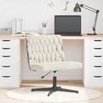 vidaXL Chaise pivotante de bureau crème bouclé comme de la laine tissu