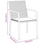 Ensemble de salle à manger de jardin 7 pièces avec des coussins en poly rotin marron