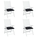 vidaXL Coussins de chaise lot de 4 carreaux noir 50x50x7 cm