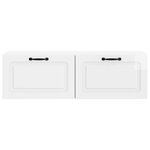 vidaXL Meuble TV mural Montage mural Blanc brillant 98 x 31 x 30 cm