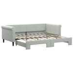 vidaXL Lit de jour avec lit gigogne gris clair 90x190 cm velours