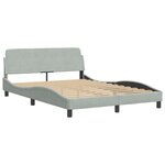 vidaXL Lit avec matelas gris clair 140x190 cm velours