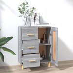 vidaXL Buffet Sonoma gris 69 5x34x90 cm Bois d'ingénierie