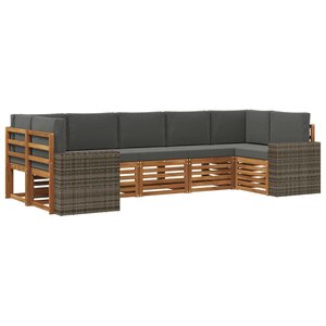 vidaXL Ensemble de canapé d'angle 7 Pièces Naturel et Anthracite