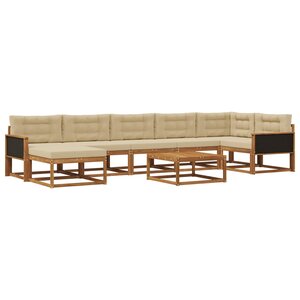 vidaXL Ensemble de canapés d'extérieur 8 Pièces Naturel et Beige