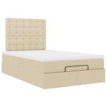 vidaXL Cadre de lit ottoman avec matelas crème 120x190 cm tissu