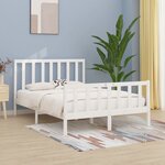 vidaXL Cadre de lit Blanc Bois massif 140x200 cm