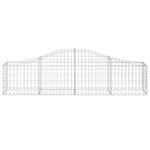 vidaXL Paniers à gabions arqués 18 Pièces 200x30x40/60 cm Fer galvanisé