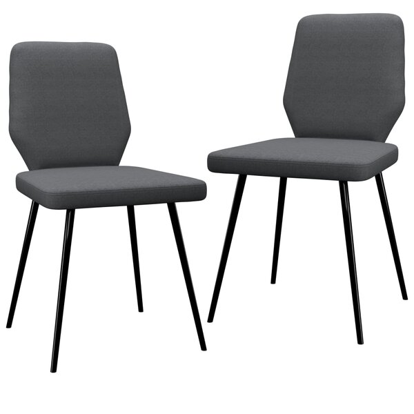 vidaXL Chaises à manger lot de 2 gris foncé tissu