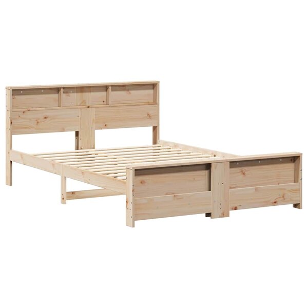 vidaXL Cadre de lit Marron 140 x 200 cm Bois massif en pin