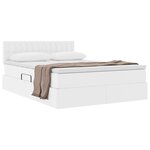 vidaXL Lit de Rangement Blanc pur 140 x 190 cm Cuir synthétique