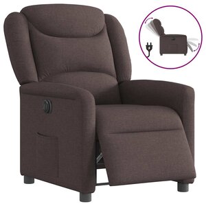 vidaXL Fauteuil inclinable électrique Marron foncé Tissu