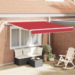 vidaXL Auvent Rétractable Rouge 350 x 250 cm Polyester et métal