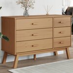 vidaXL Armoire à tiroirs OLDEN marron bois de pin solide