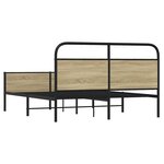 vidaXL Cadre de lit en métal sans matelas chêne sonoma 150x200 cm