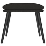 vidaXL Chaise de relaxation avec tabouret Noir Tissu