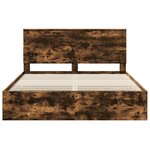 vidaXL Cadre de lit Chêne fumé 160 x 200 cm Bois Ingénierie