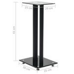 vidaXL Support haut-parleur 2pc Verre trempé Design 2 colonnes Noir