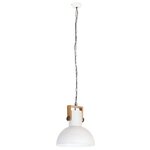 vidaXL Lampe suspendue industrielle 25 W Blanc Rond Manguier 42 cm E27