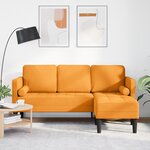 Sofa L-Shaped 3 places jaune foncé 160 cm en tissu