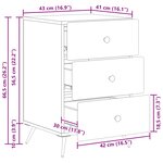 vidaXL Cabinet de chevet avec tiroir Chêne fumé 43 x 41 x 66 5 cm