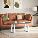 vidaXL Pieds de table basse en forme de V  2 pièces  blanc  28 x (42-43 3) cm  acier