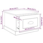 vidaXL Table basse chêne artisanal 50 x 50 x 35 cm Bois d'ingénierie