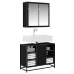 vidaXL Ensemble de mobilier de salle de bain 2 Pièces Chêne noir