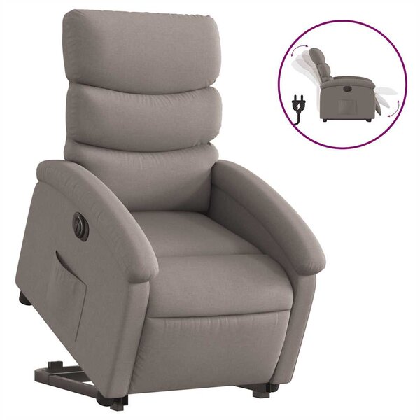 vidaXL Fauteuil inclinable électrique taupe tissu