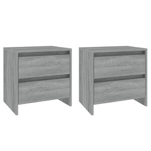 vidaXL Tables de chevet 2 Pièces sonoma gris 45x34 5x44 5 cm