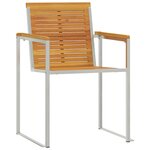 vidaXL TransatdeSoleil 3 Pièces Marron 200x60x88cm AcaciaMassif