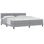 vidaXL Lit à ressorts avec coussin Gris clair 200 x 200 cm tissu