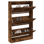 vidaXL Armoire à chaussures chêne fumé 80x21x125 5 cm bois ingénierie