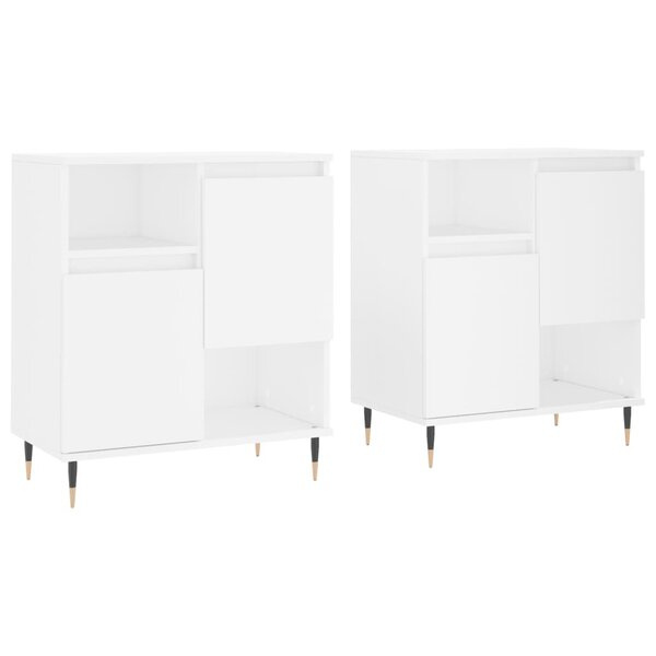 vidaXL Buffets 2 Pièces blanc bois d'ingénierie
