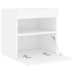 vidaXL Meuble TV mural avec lumières LED blanc 40x30x40 cm