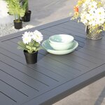 Table de jardin extensible cuba gris aluminium 160/240 x 90 x 75 cm
