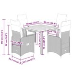 vidaXL Ensemble de bistro de jardin 5 Pièces coussins beige poly rotin