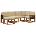 vidaXL Ensemble de canapés d'extérieur 6 Pièces Naturel et Beige