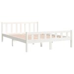 vidaXL Cadre de lit Blanc Bois massif 150x200 cm Très grand