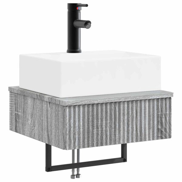 vidaXL Basin de lavage mural Sonoma gris 40 x 41 x 39 cm