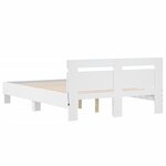 vidaXL Cadre de lit avec tête de lit et LED blanc 135x190 cm