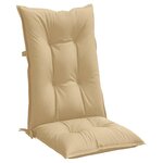 vidaXL Coussins de chaise à dossier haut lot de 2 beige mélangé tissu