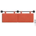 vidaXL Tête de lit suspendue Rouge orange Tissu en velours côtelé