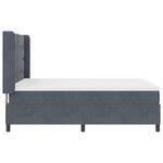 Lit box spring vidaXL avec matelas et LED Gris foncé 140x200 cm Velours