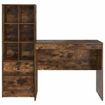 vidaXL Bureau Rangement Chêne Fumé Bois d'Ingénierie